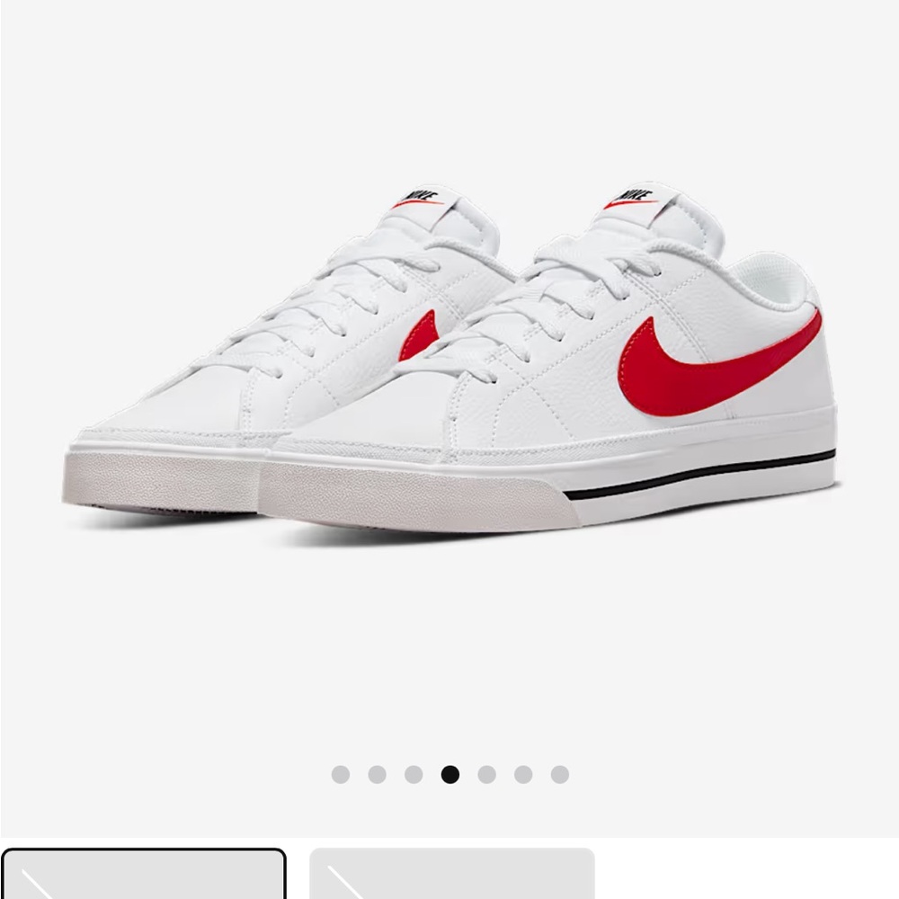 🆕Nike Men's Court legacy trainers in White with Red Accents